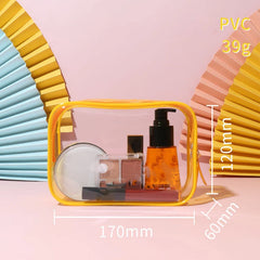 Women's Clear PVC Makeup Bag Travel Case Zipper Cosmetic Organizer Box