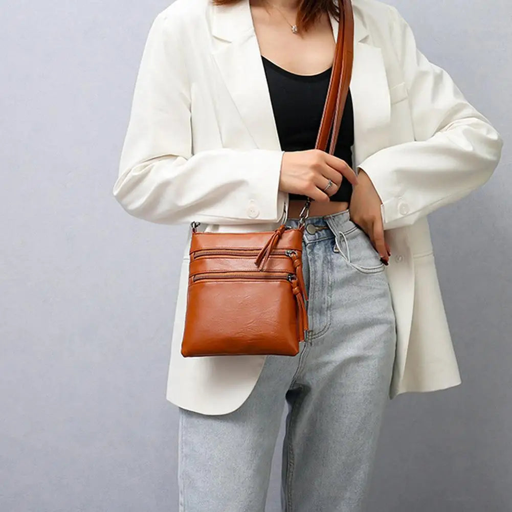 Women's Medium Crossbody Bag Soft Leather Multifunctional Single Shoulder Bag