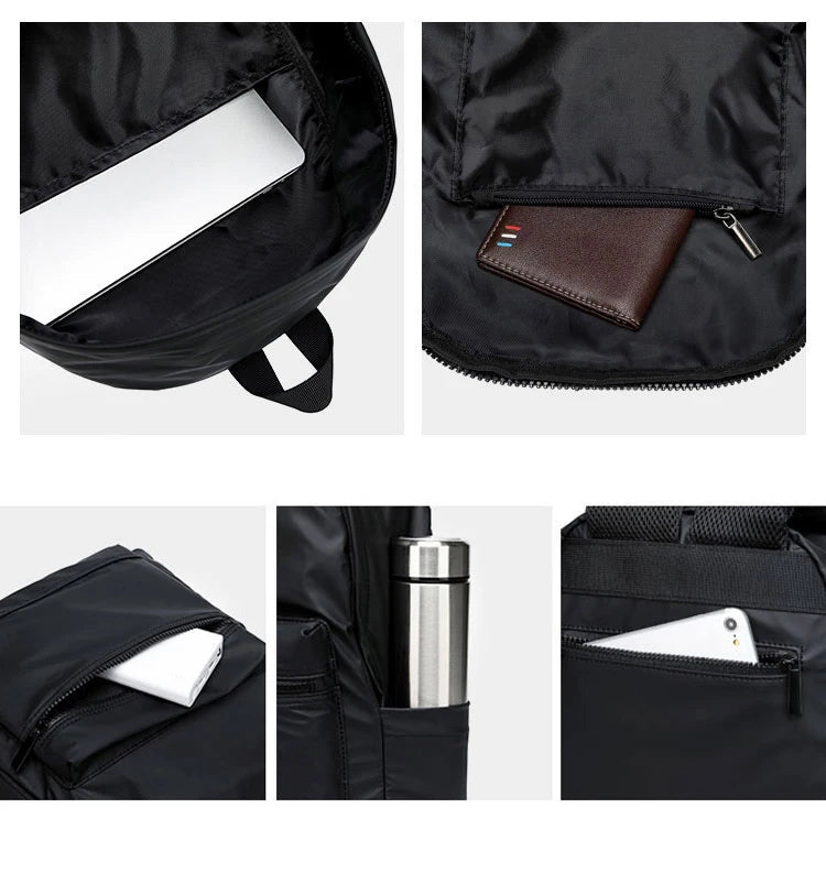 Waterproof Nylon Laptop Backpack Women Men School Bag