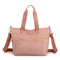 Waterproof Nylon Messenger Bag for Women - Black