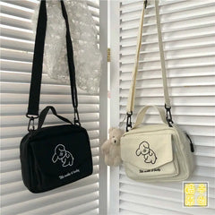 Sweet Cartoon Shoulder Bag Canvas Envelope Bag