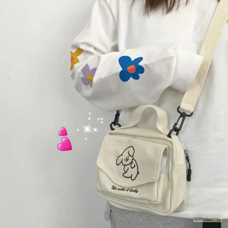 Women's Sweet Cartoon Canvas Envelope Bag
