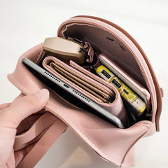 Mini PU Leather Backpack with Bow-Knot - Small School Bag for Girls