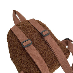 Plush Mini Backpack Adjustable Strap Double Zip Handbag