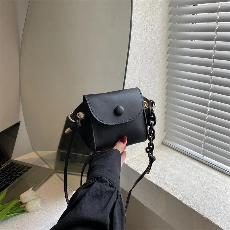 Mini Shoulder Bag Solid Crossbody Bags PU Leather Small Square Bag Handbags