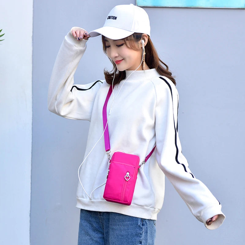 Women's Mini Shoulder Bag Waterproof Handbag Wrist Pouch Wallet