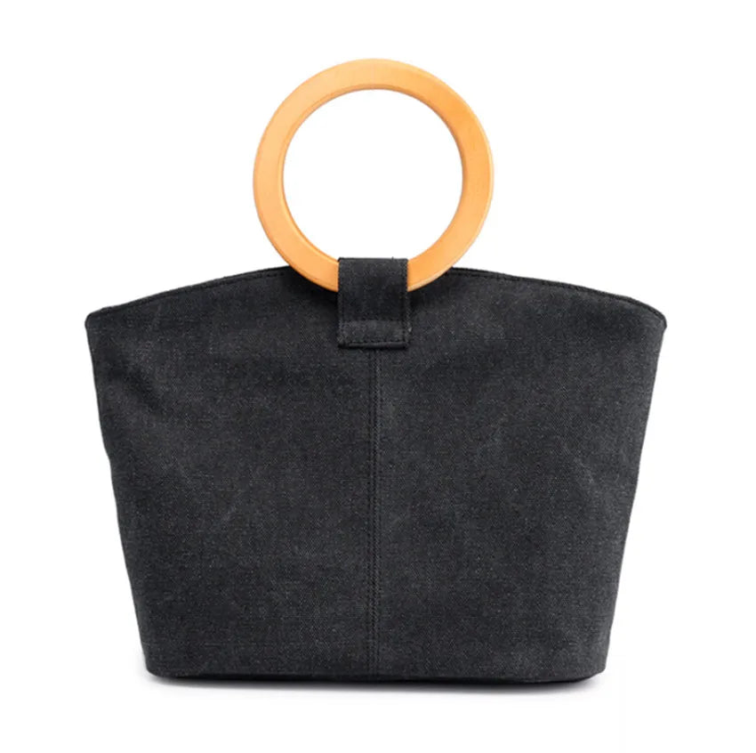 Women's Mini Solid Canvas Shell Bag Small Handbag