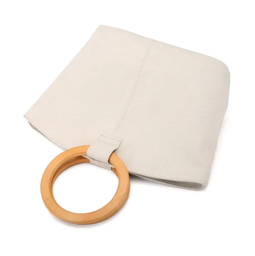 Women's Mini Solid Canvas Shell Bag Small Handbag