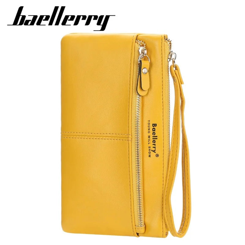 Zipper Clutch Leather Women's Wallet Touch Screen Mobile Phone Bag