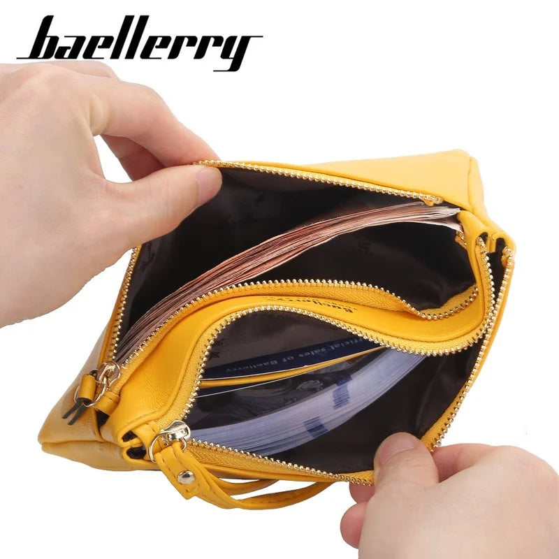 Zipper Clutch Leather Women's Wallet Touch Screen Mobile Phone Bag