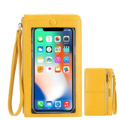 Zipper Clutch Leather Women's Wallet Touch Screen Mobile Phone Bag