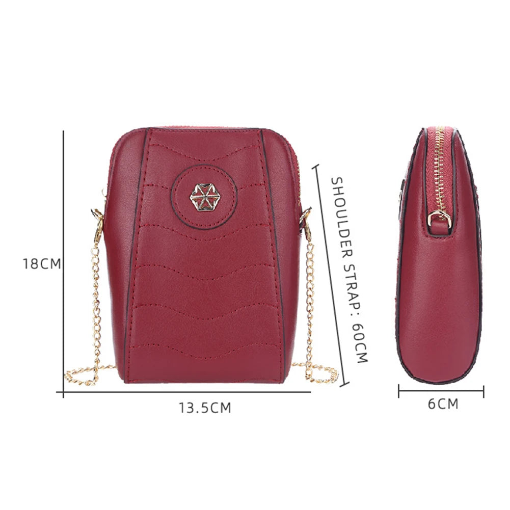 Women's Mobile Phone Purse Messenger Bag with Multiple Compartments