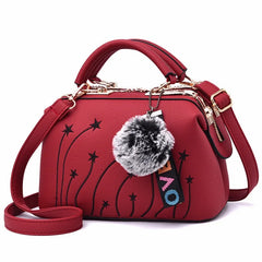 Women's Motorcycle Embroidery Crossbody Shoulder Bag 25X13X16cm