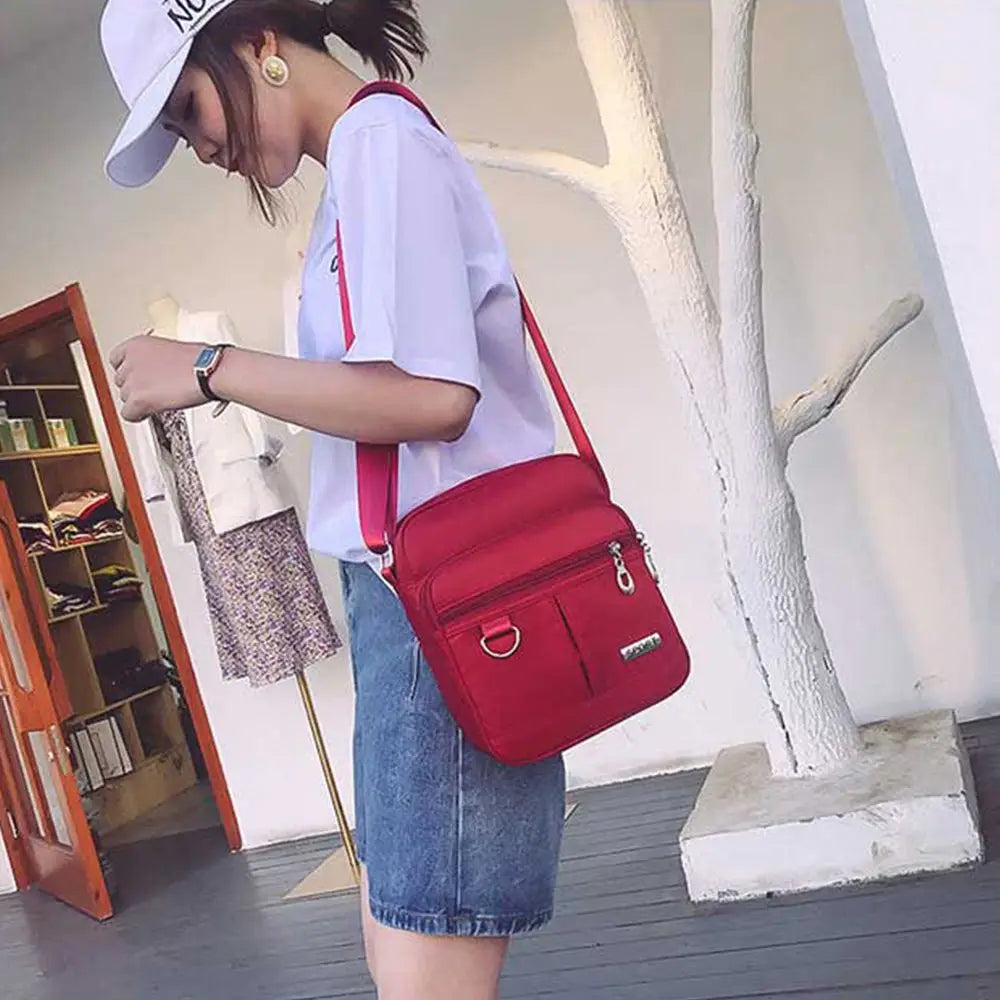 Women's Nylon Cross Body Messenger Bag High-capacity Shoulder Handbag