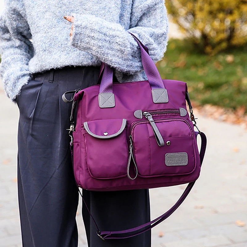 Women's Multi-pockets Shoulder Bag Large Capacity Handbag