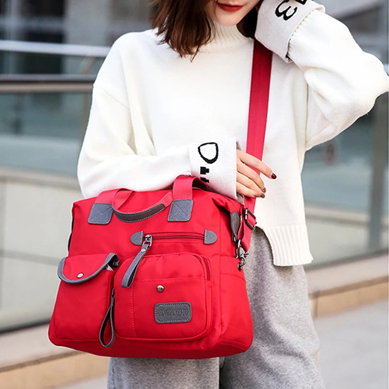 Women's Multi-pockets Shoulder Bag Large Capacity Handbag
