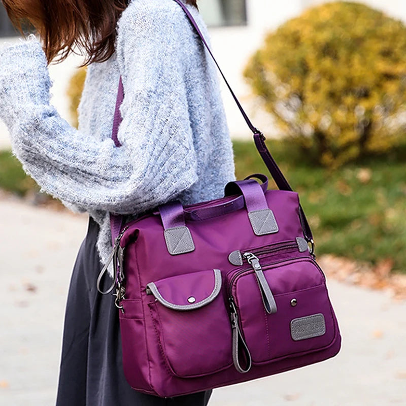 Women's Multi-pockets Shoulder Bag Large Capacity Handbag