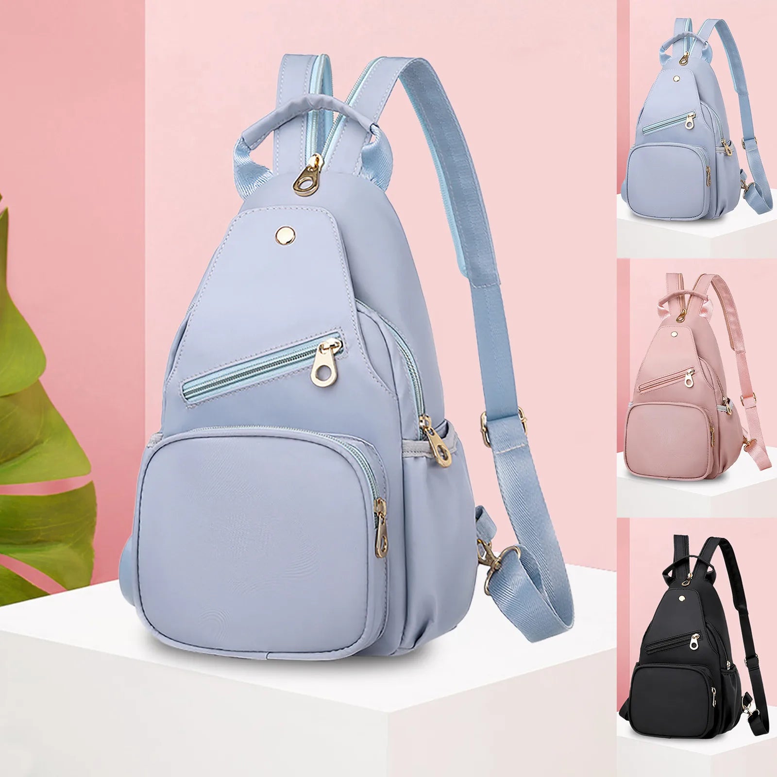 Women's Crossbody Sport Bag Waterproof Sling Chest Vintage Backpack