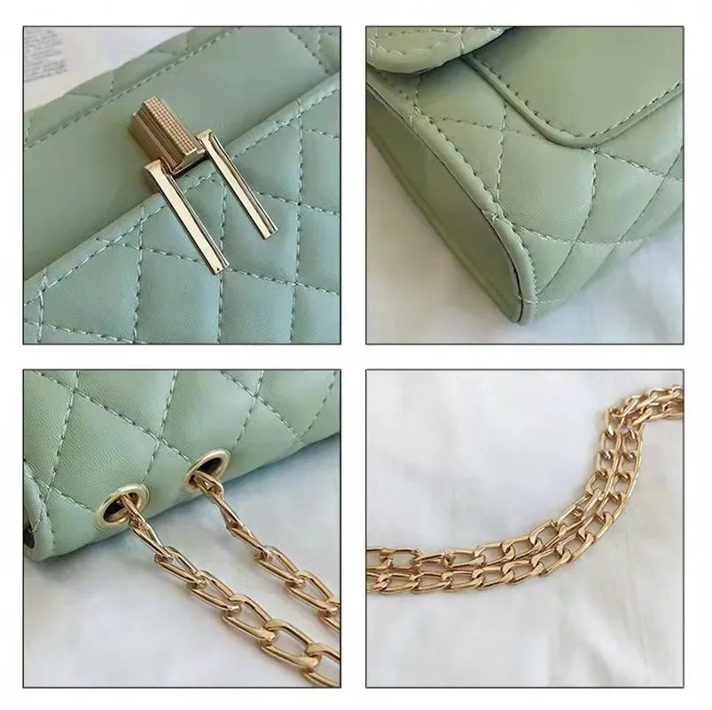 Women's Retro One Shoulder Square Bag, PU Leather Messenger Bag