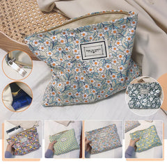 Women's Plaid Print Cosmetic Bag Large Capacity Make Up Storage Beauty Cases