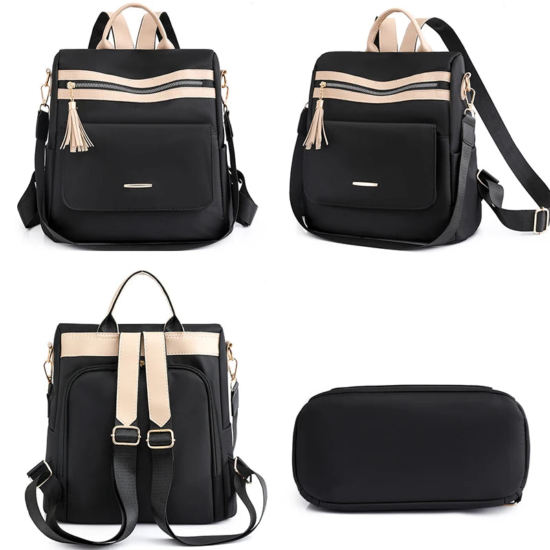 Large Capacity Anti-Theft Nylon Backpack for Women