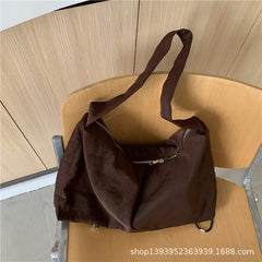 Women's Nylon Shoulder Bag Drawstring Tote Casual Large Capacity Dumpling Bag