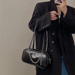 Women's Oil Wax Leather Chain Bag Commuter Shoulder Bag