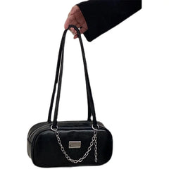 Women's Oil Wax Leather Chain Bag Commuter Shoulder Bag