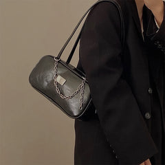 Women's Oil Wax Leather Chain Bag Commuter Shoulder Bag