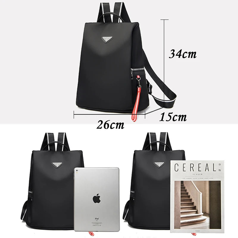 Women's Oxford Cloth Backpack Waterproof Shoulder Bag Anti-Theft Backpack