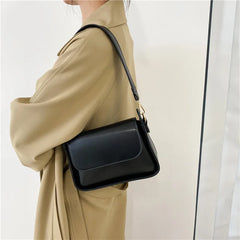 Women's PU Leather Armpit Shoulder Bag Solid Handbag