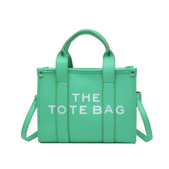 Women's Letter Print PU Leather Tote Bag Handheld Crossbody Shoulder Bags