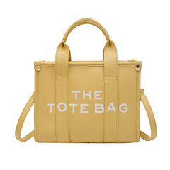 Women's Letter Print PU Leather Tote Bag Handheld Crossbody Shoulder Bags
