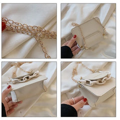 Women's PU Leather Messenger Bag Small One Shoulder Bag