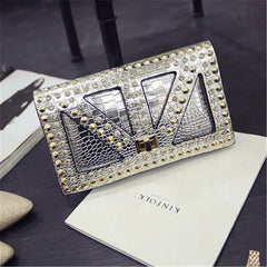 Women's PU Leather Messenger Bag Clutch Punk Style Crossbody Bag