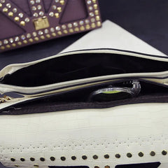 Women's PU Leather Messenger Bag Clutch Punk Style Crossbody Bag