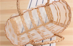 Women's PVC Handwoven Handbag Transparent Check Vegetable Basket Bag