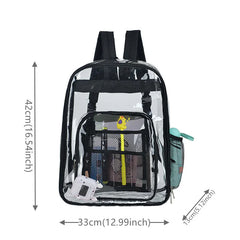 Women's PVC Plastic Backpacks Large Capacity Waterproof Transparent Schoolbags