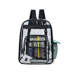 Women's PVC Plastic Backpacks Large Capacity Waterproof Transparent Schoolbags