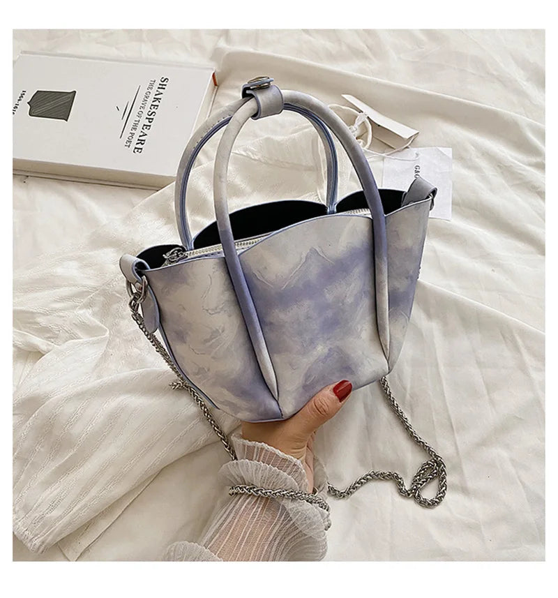 Pink Soft Leather Crossbody Bag Top Handle Handbag