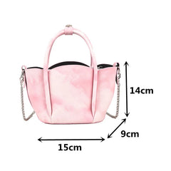Pink Soft Leather Crossbody Bag Top Handle Handbag
