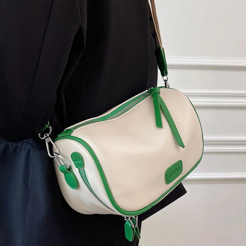 Women's Wide Strap Messenger Bag Leather Shoulder Satchel