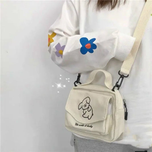 Women's Puppy Shoulder Bag Mobile Phone Change Storage Bag Messenger Bag