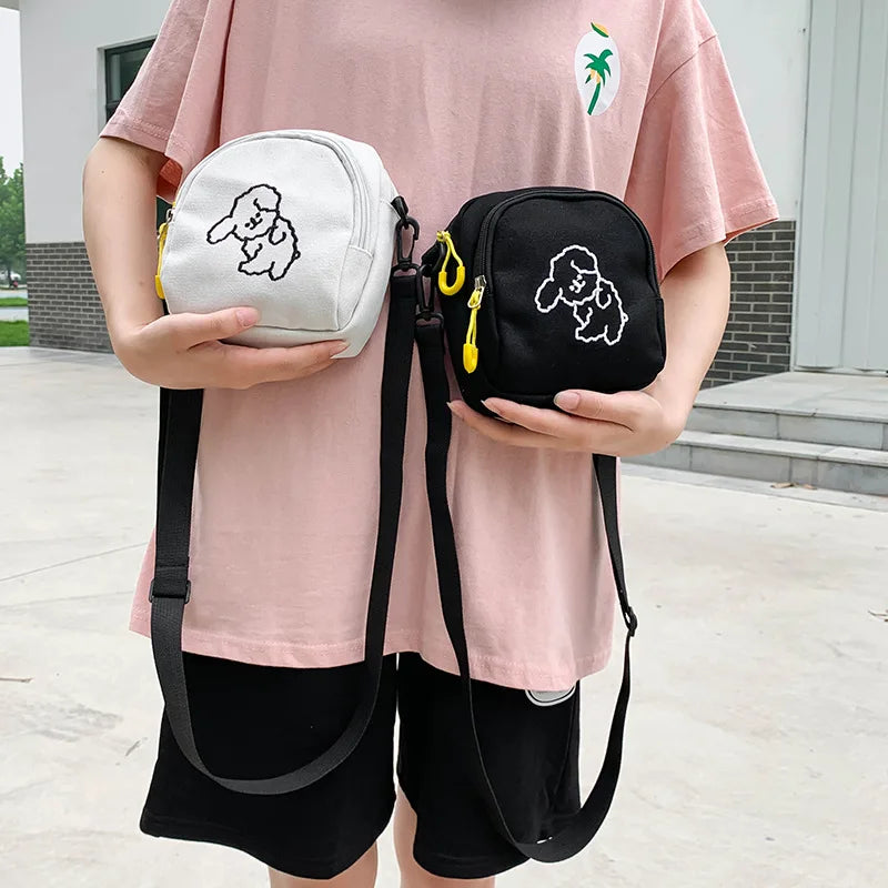 Women's Printed Nylon Crossbody Bag Cartoon Design Small Shoulder Bag
