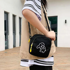 Women's Printed Nylon Crossbody Bag Cartoon Design Small Shoulder Bag
