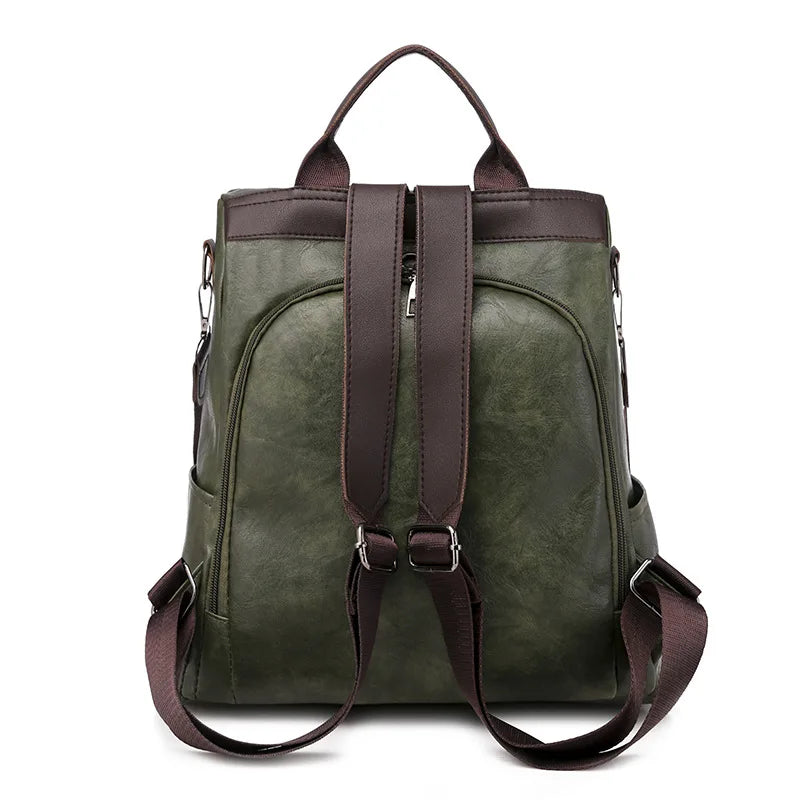 Vintage Pu Leather Backpack for Women
