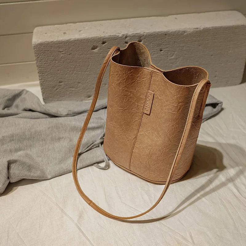Vintage Bucket Handbag Large Capacity Tote Bag