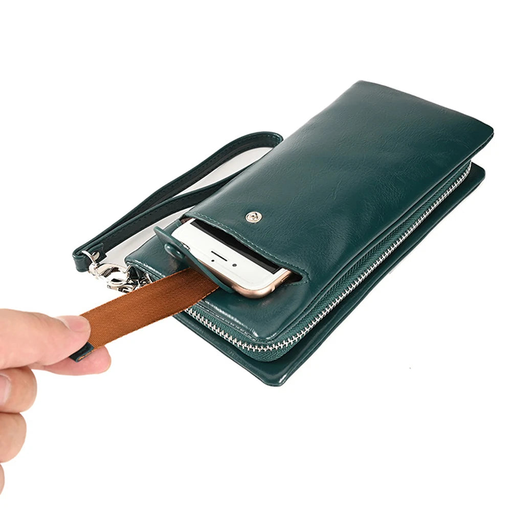 Women's Long Zipper Phone Bag Multi-Layer Purse Birthday Gift