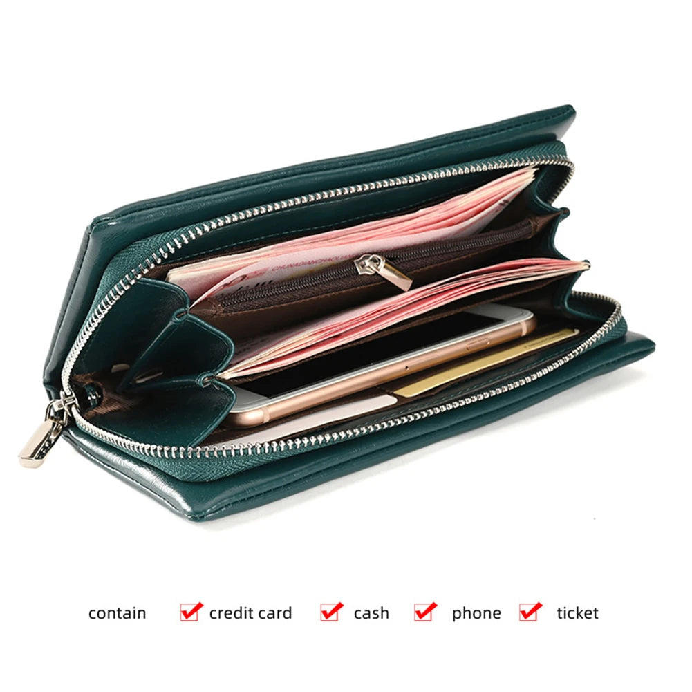 Women's Long Zipper Phone Bag Multi-Layer Purse Birthday Gift