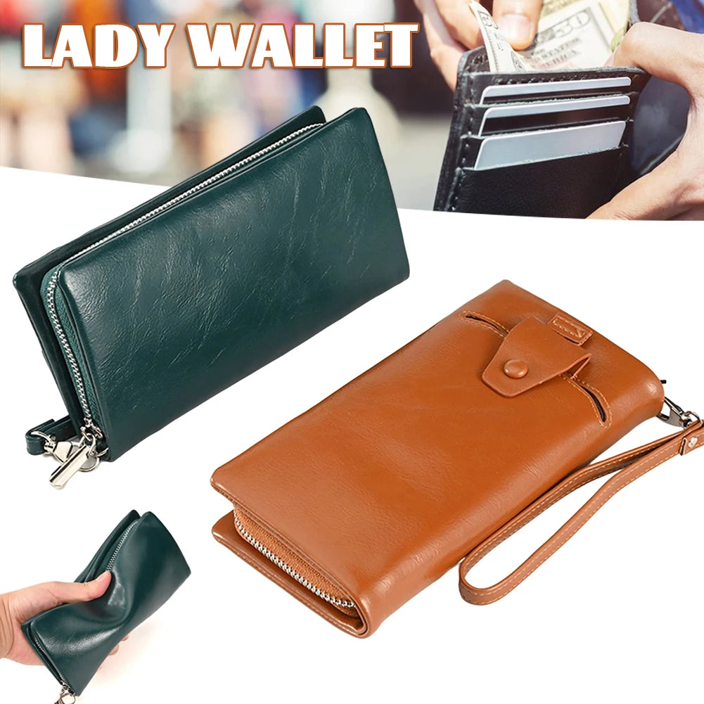 Women's Long Zipper Phone Bag Multi-Layer Purse Birthday Gift